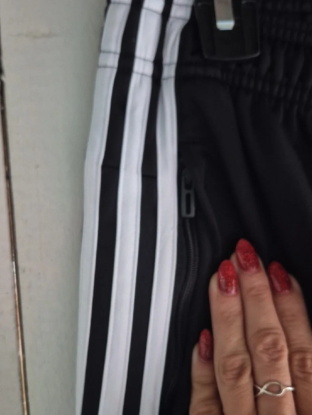 adidas Black Track Pants with White Side Stripes - Men